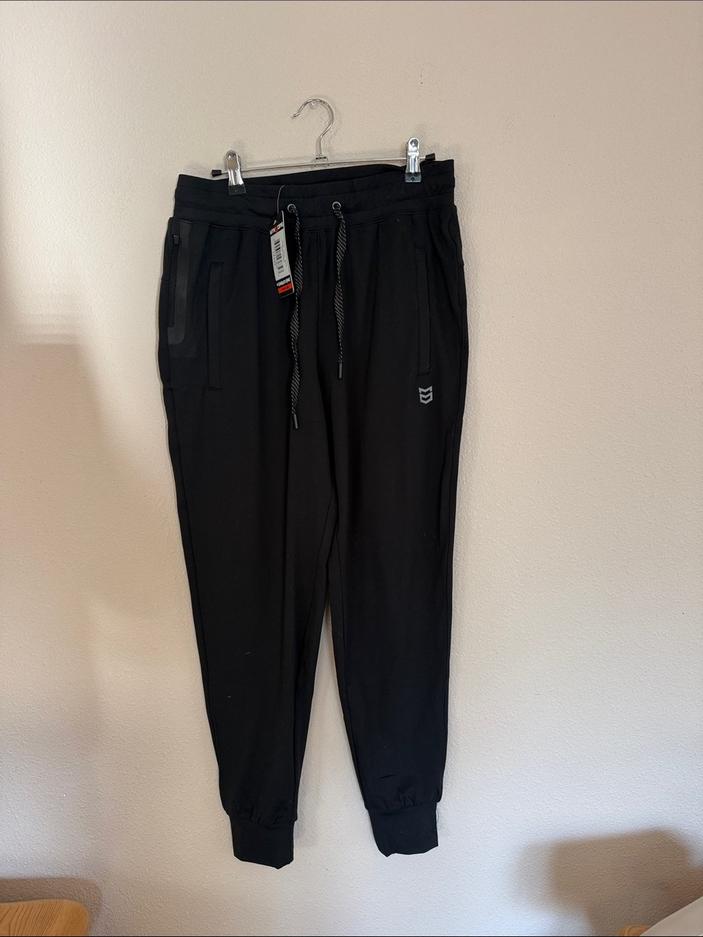 Men's Black Jogger Pants with Drawstring Waist